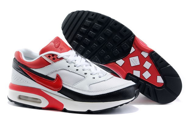 Womens Nike Air Max Classic BW White Black Red - Click Image to Close